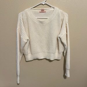 White cropped sweater